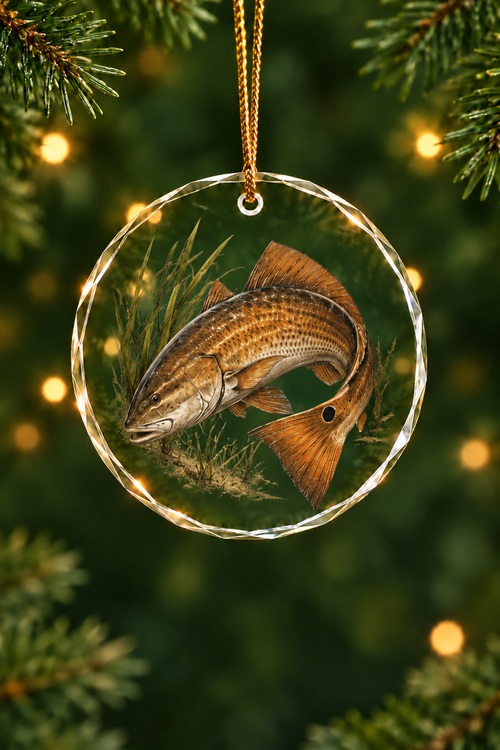 Redfish Copper Tide Edge - Glass Ornament image 1