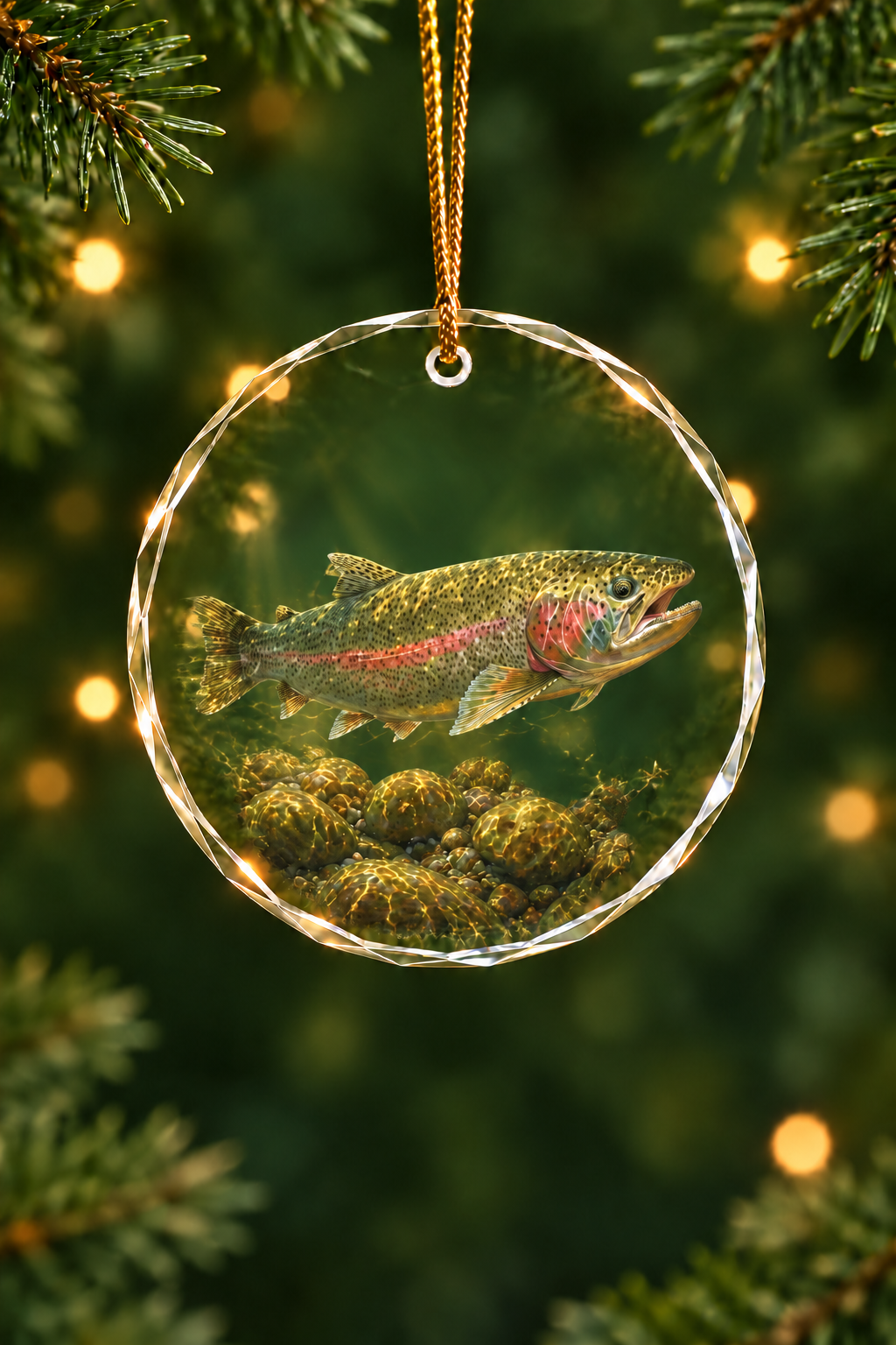 Gravel Run Rainbow - Glass Ornament image 1