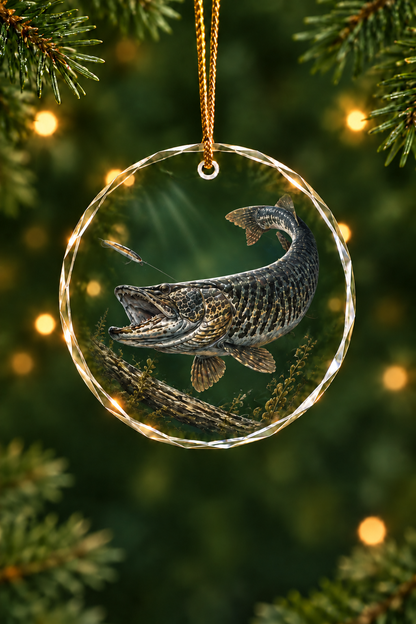 Deep Dusk Muskie - Glass Ornament image 1
