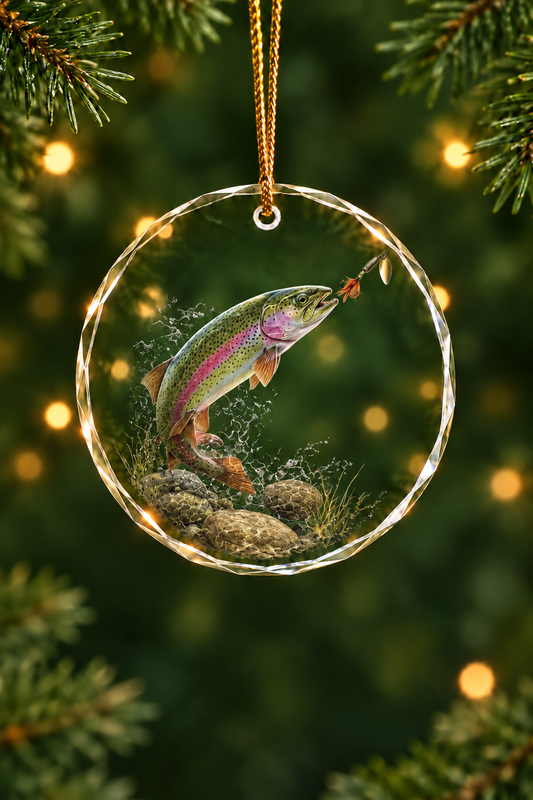 Clearwater Rainbow Trout - Glass Ornament image 1