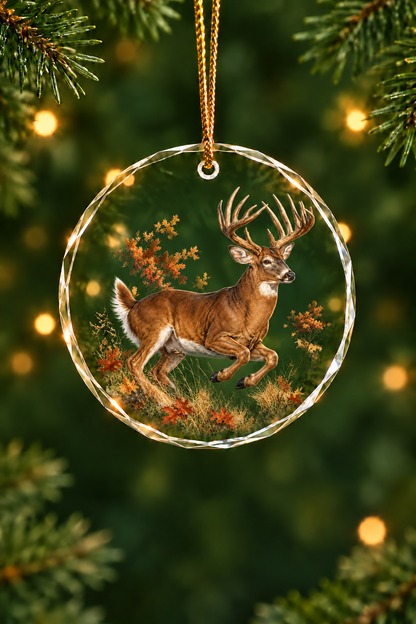 Oak Savanna Whitetail - Glass Ornament image 1