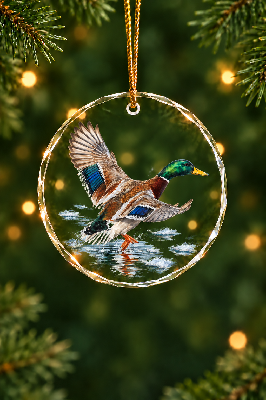 Ice Edge Mallard - Glass Ornament image 1