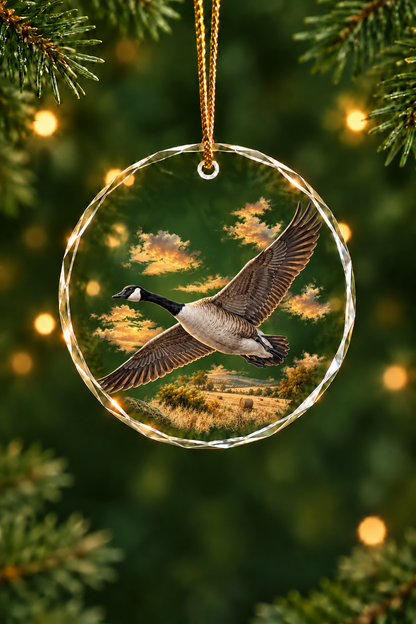 Harvest Sky Canada Goose - Glass Ornament image 1