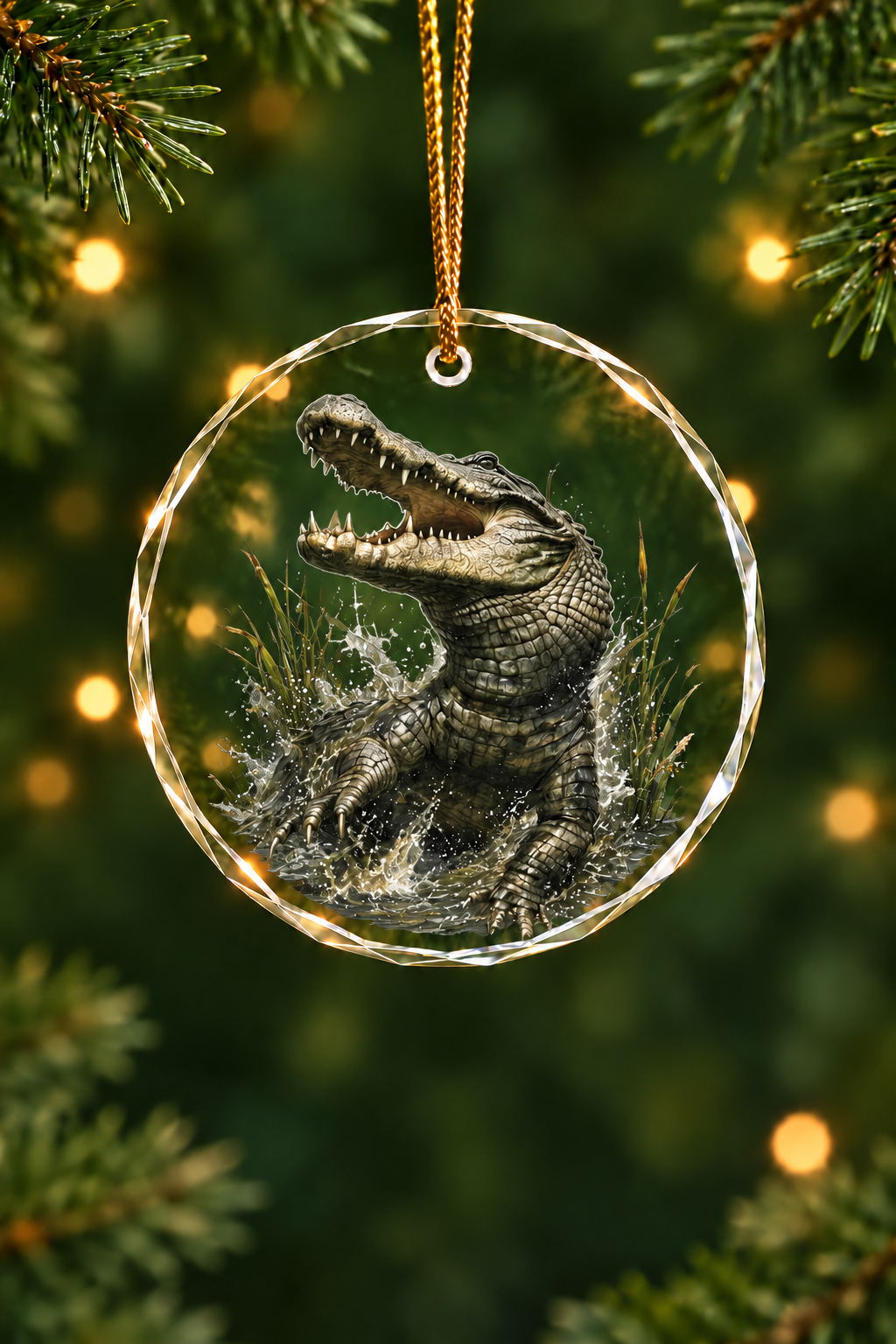 Gator Marsh Breakout - Glass Ornament image 1