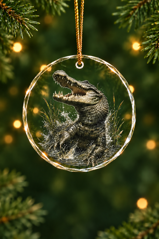 Gator Marsh Breakout - Glass Ornament image 1