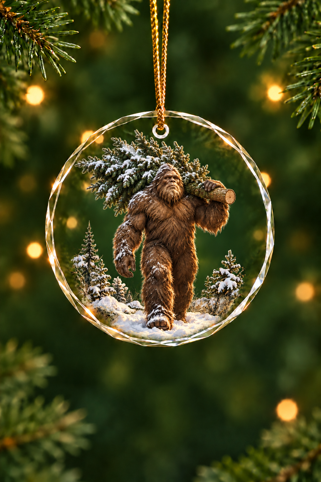 Tree Haul Bigfoot - Glass Ornament image 1
