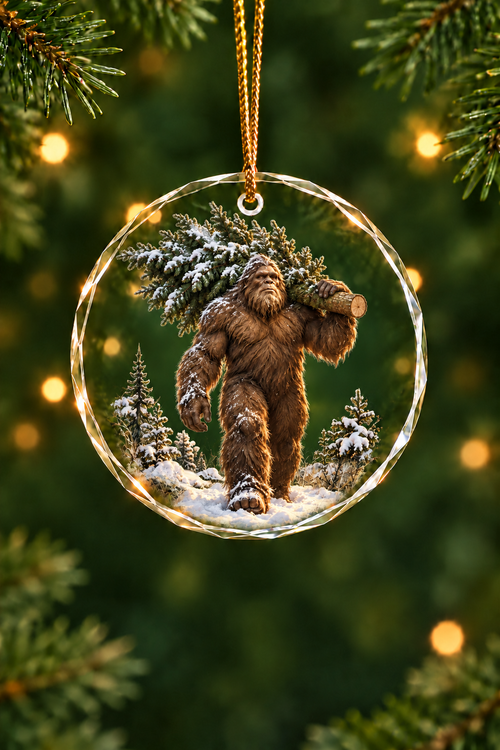 Tree Haul Bigfoot - Glass Ornament image 1