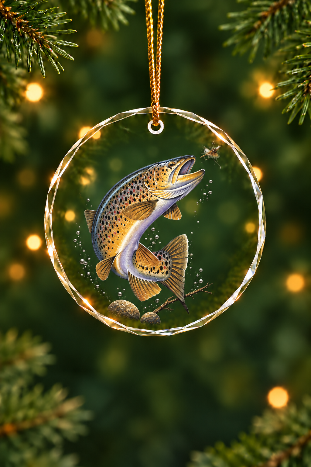 Ozark Current Crown Brown - Glass Ornament image 1