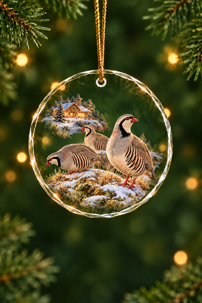 Ranch Lights Chukar - Glass Ornament image 1