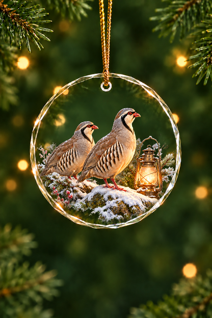 Lantern Glow Chukar - Glass Ornament image 1