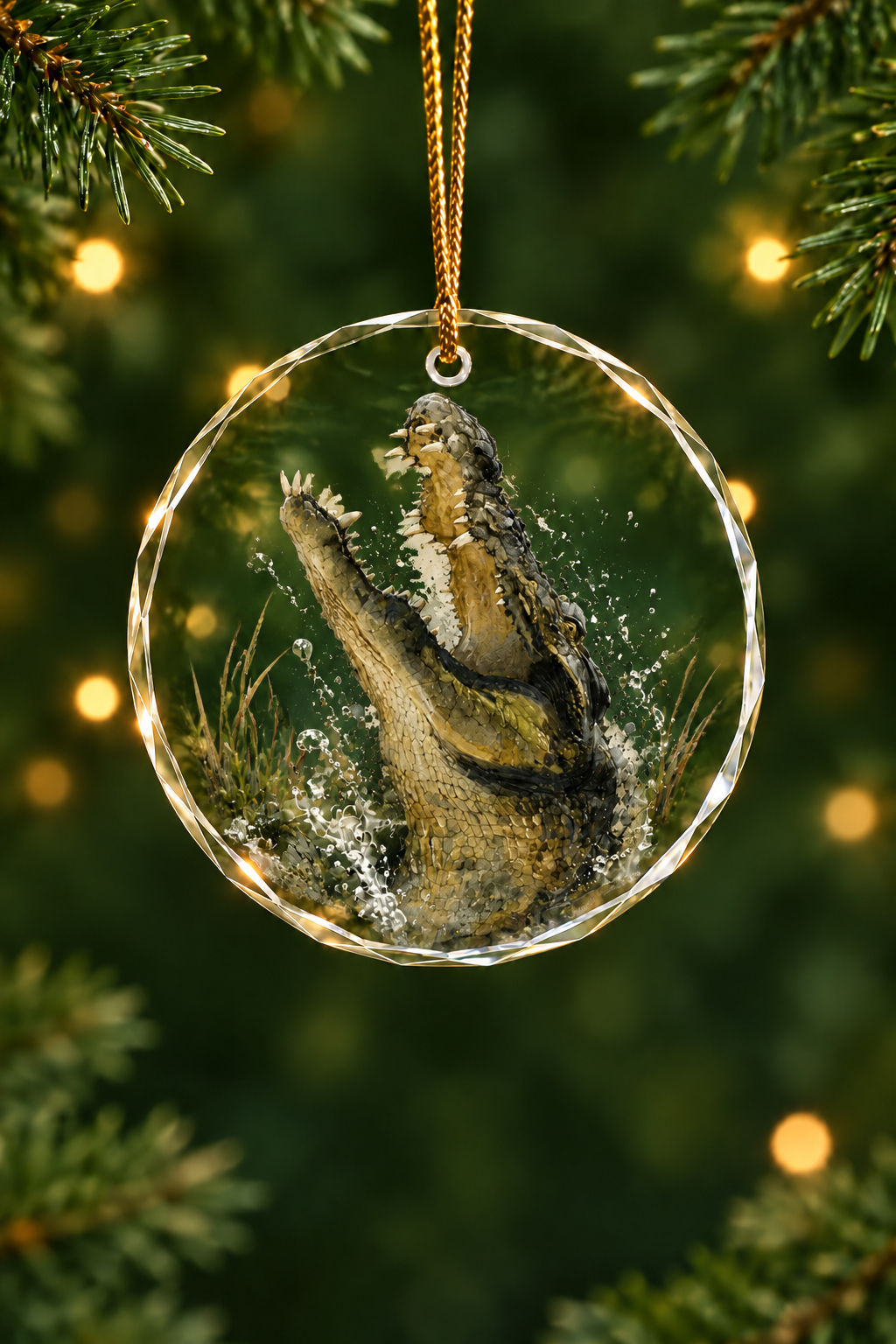 Dark Swamp Strike - Glass Ornament image 1