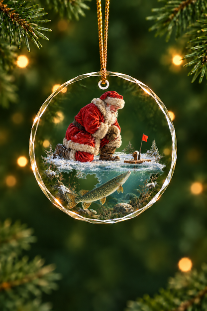Santa's Tip-Up Pike - Glass Ornament image 1