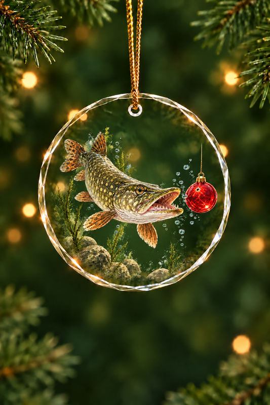 Red Bauble Pike - Glass Ornament image 1