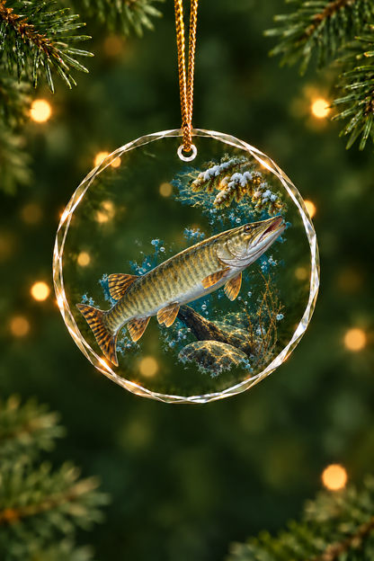 Moon Ice Musky - Glass Ornament image 1