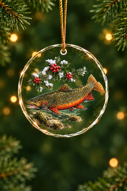 Holly Bank Brook Trout - Glass Ornament image 1