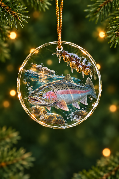 Sleigh Bell Steelhead - Glass Ornament image 1