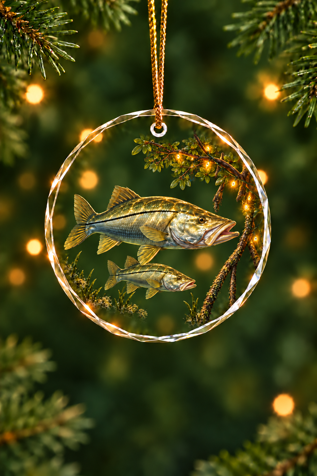 Mangrove Lights Snook - Glass Ornament image 1