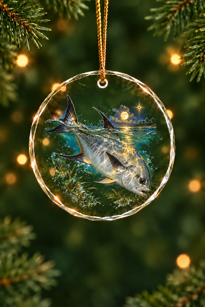 Starry Flat Permit - Glass Ornament image 1