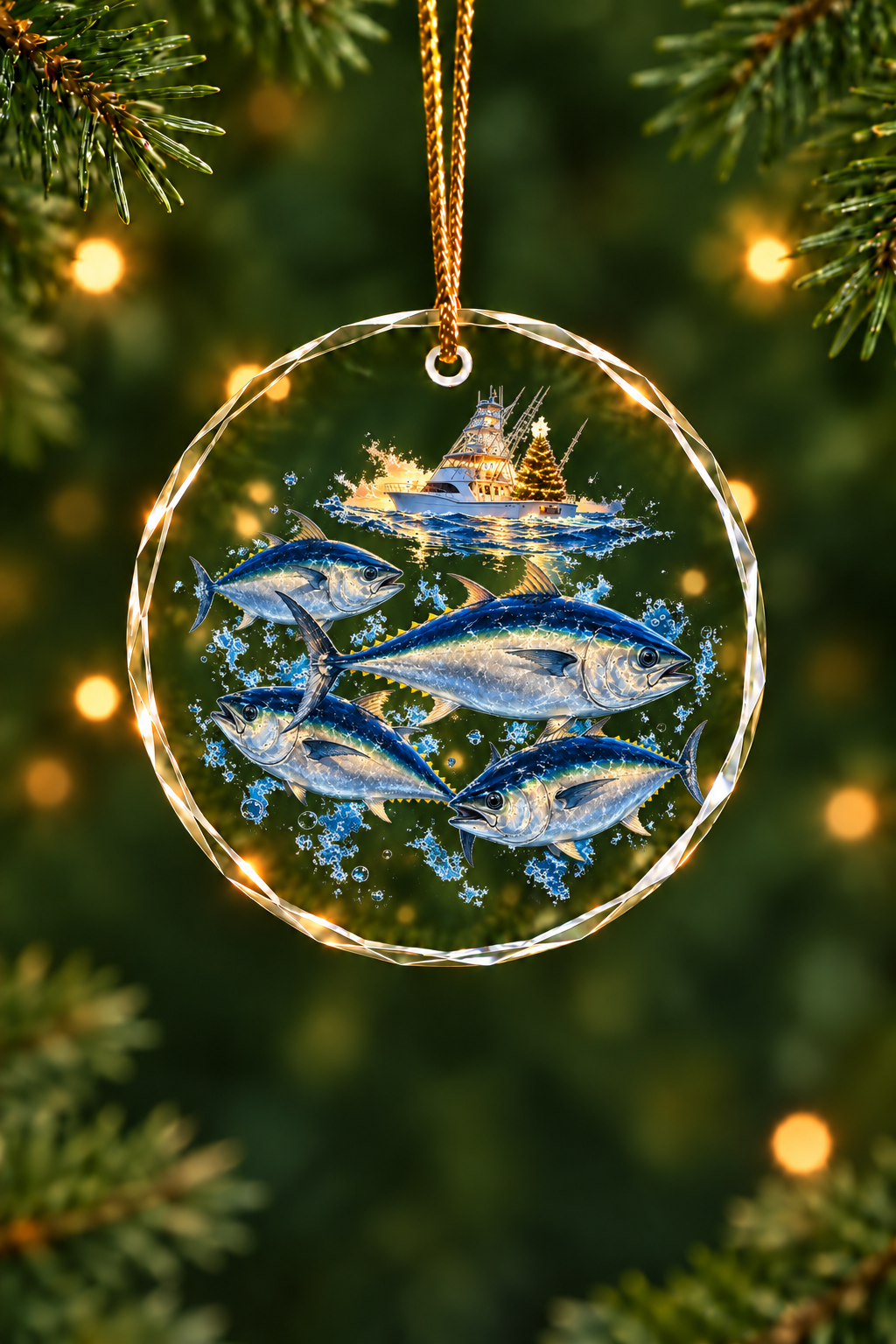 Deck Tree Bluefin Tuna - Glass Ornament image 1