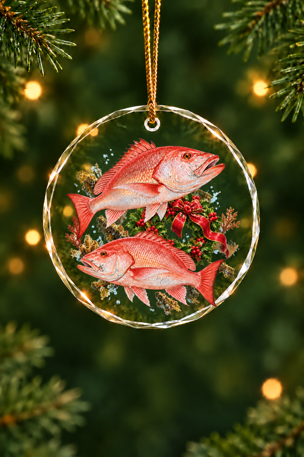 Wreck Wreath Red Snapper - Glass Ornament image 1