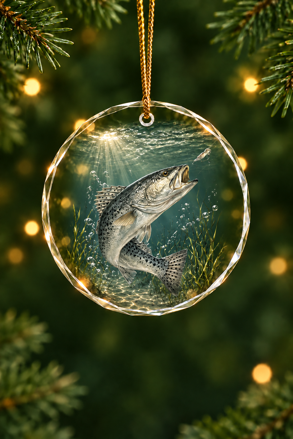 Silverline Speckled Trout - Glass Ornament image 1
