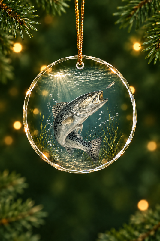 Silverline Speckled Trout - Glass Ornament image 1