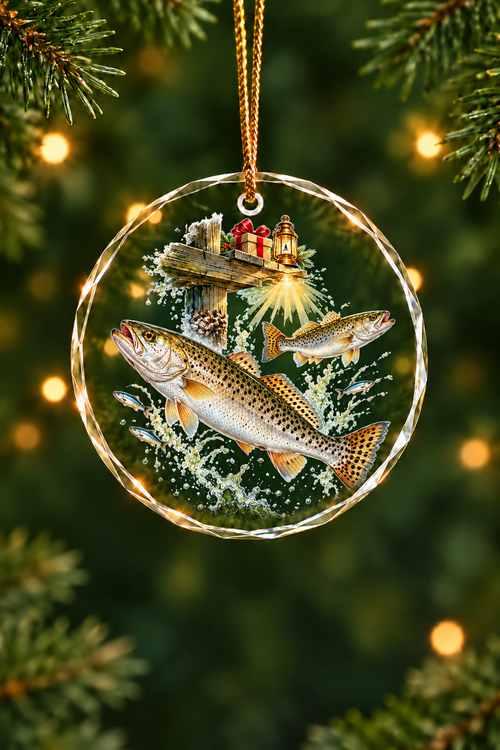 Dock Gift Speckled Trout - Glass Ornament image 1