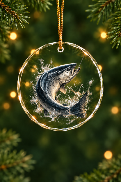 River Salmon Breach - Glass Ornament image 1