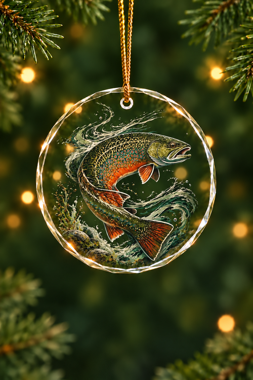 Whirlpool Brook Trout - Glass Ornament image 1