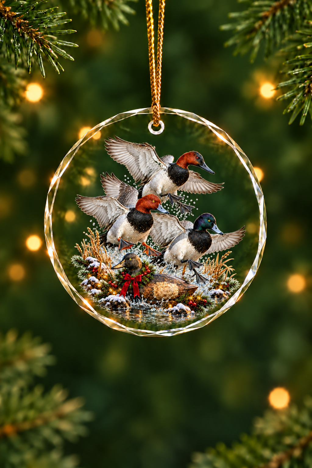 Wreath Decoy Canvasback Slam - Glass Ornament image 1