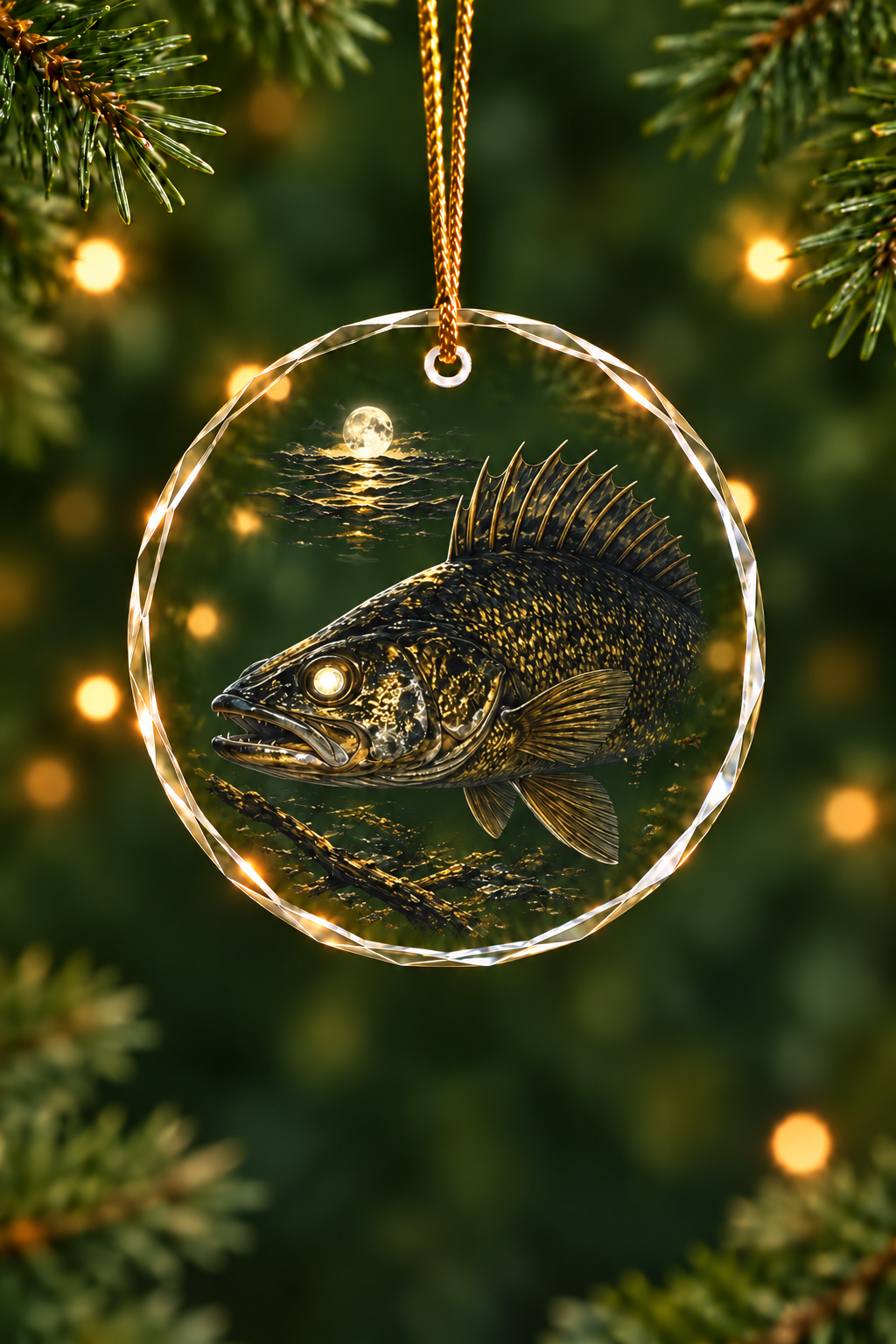 Nightfall Timber Walleye - Glass Ornament image 1