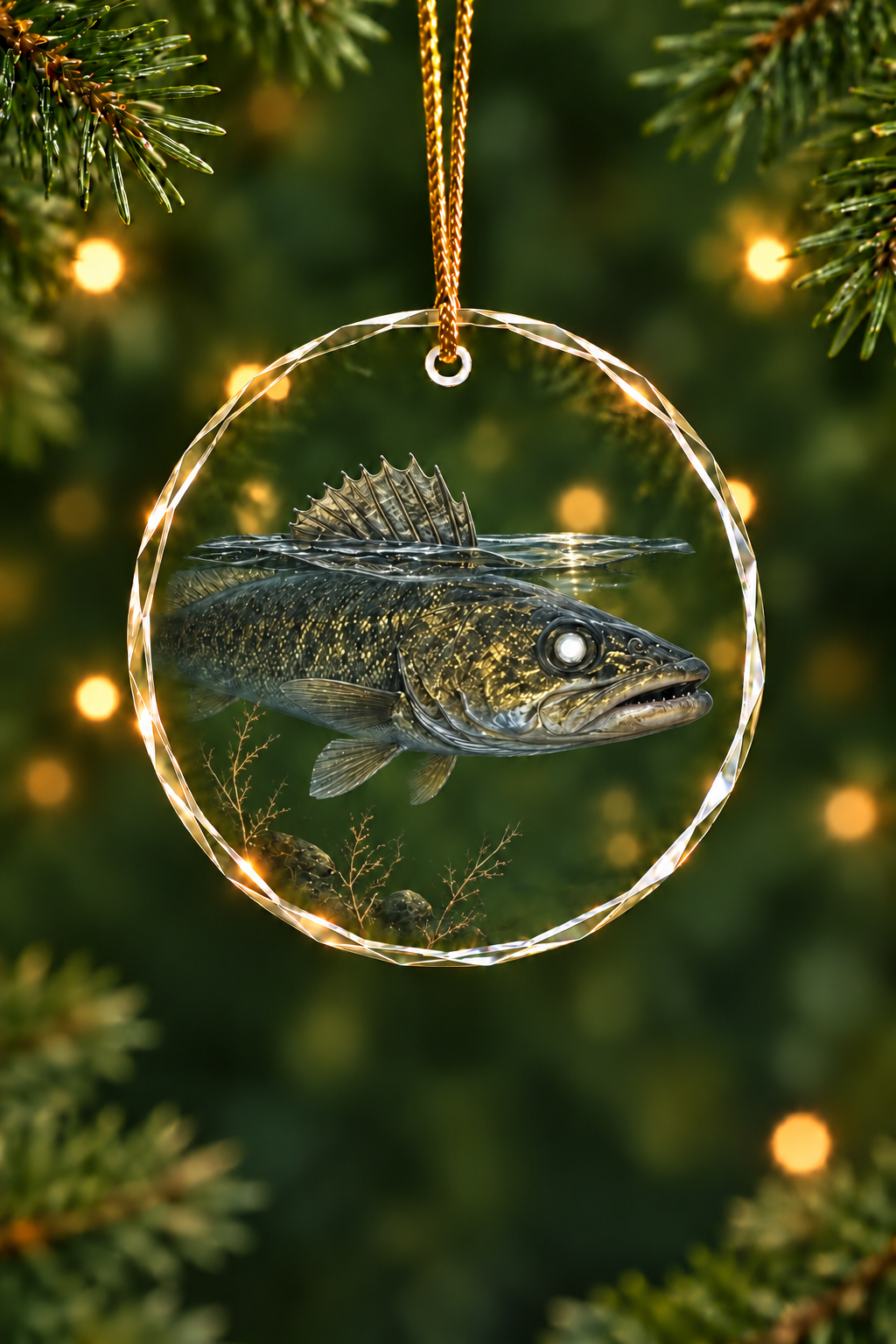 Misty Timber Walleye - Glass Ornament image 1