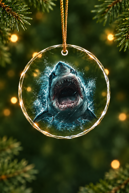 Great White Drift - Glass Ornament image 1