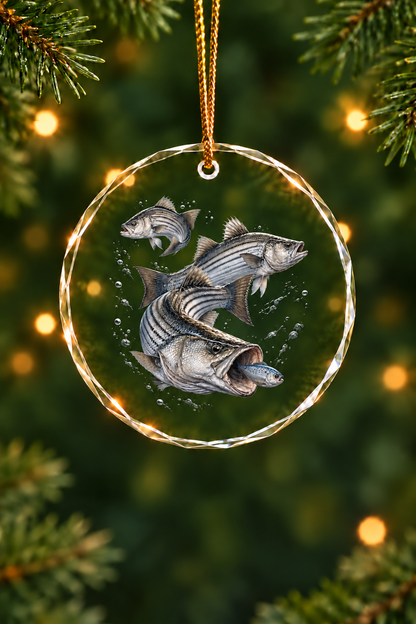 Texoma Frenzy Striper - Glass Ornament image 1