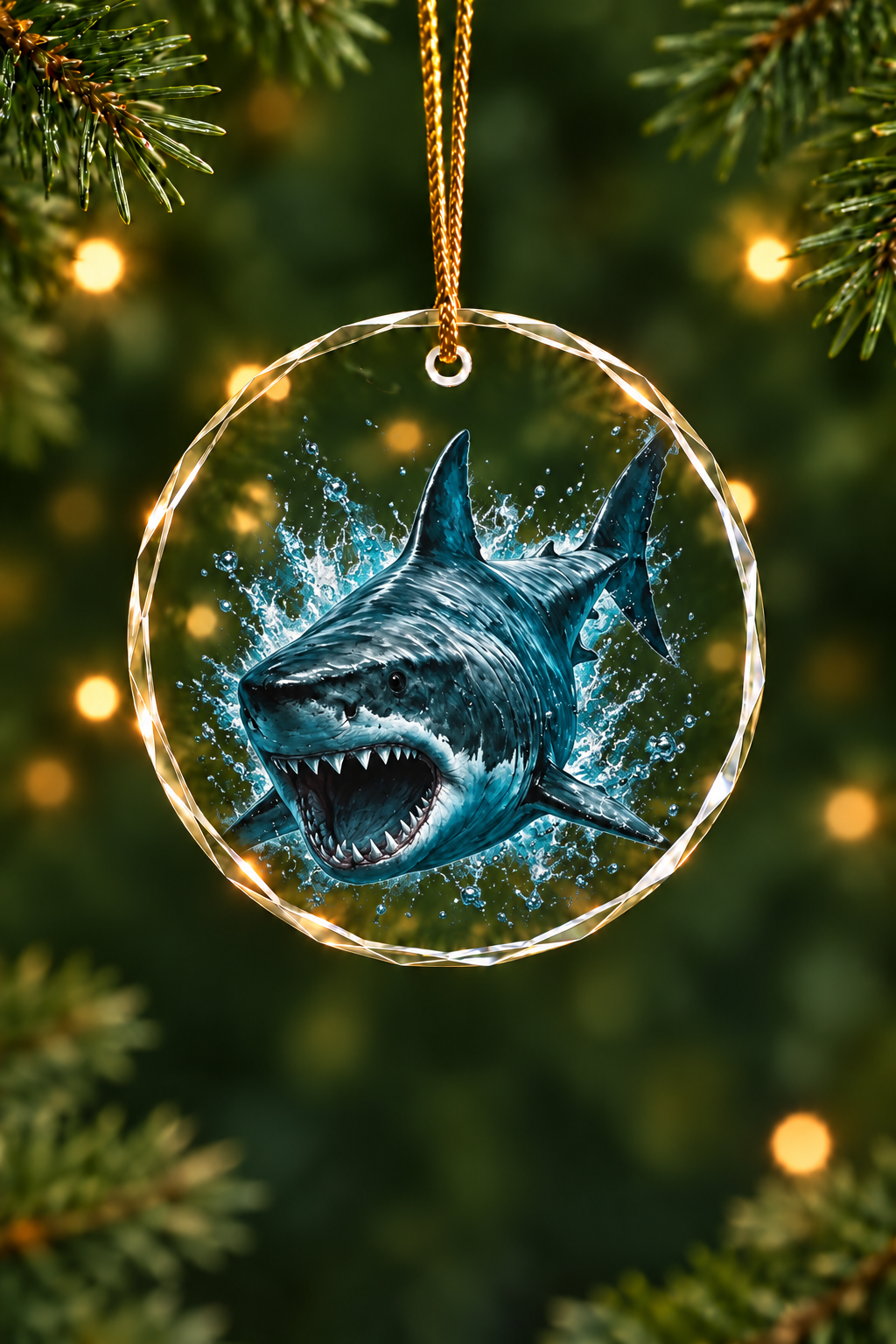 Abyss Shark Current - Glass Ornament image 1