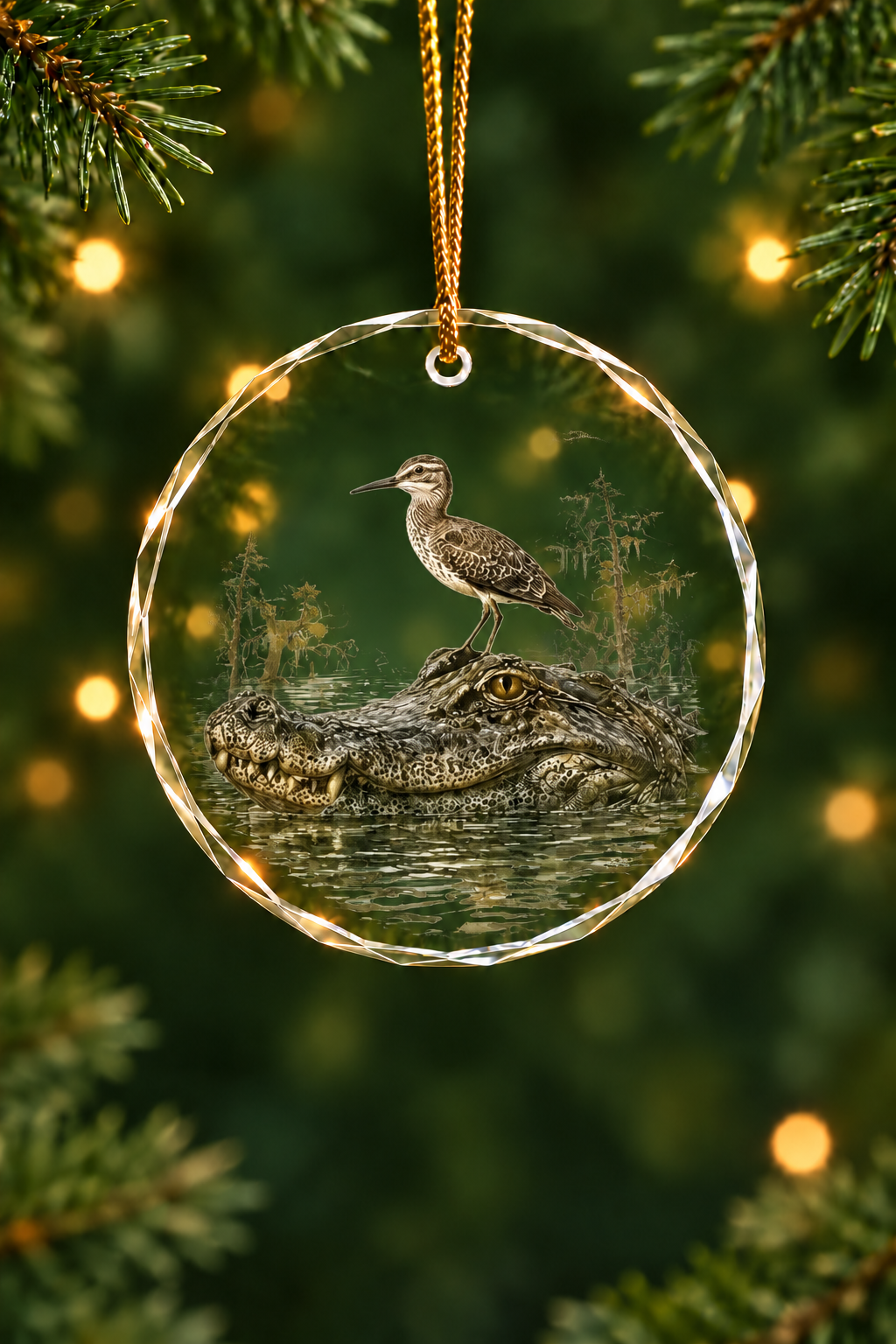 Marsh Sentinel Alligator - Glass Ornament image 1