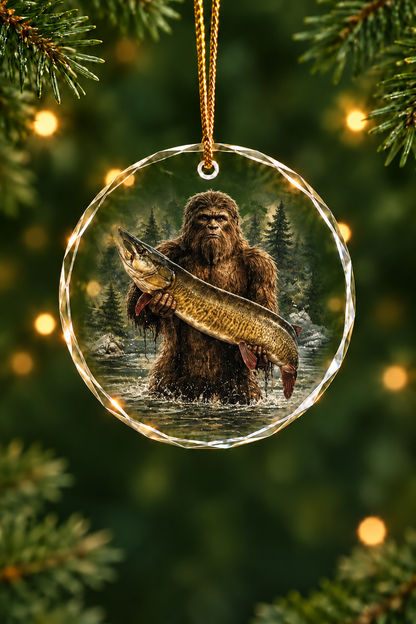 Woodland Bigfoot Muskie - Glass Ornament image 1