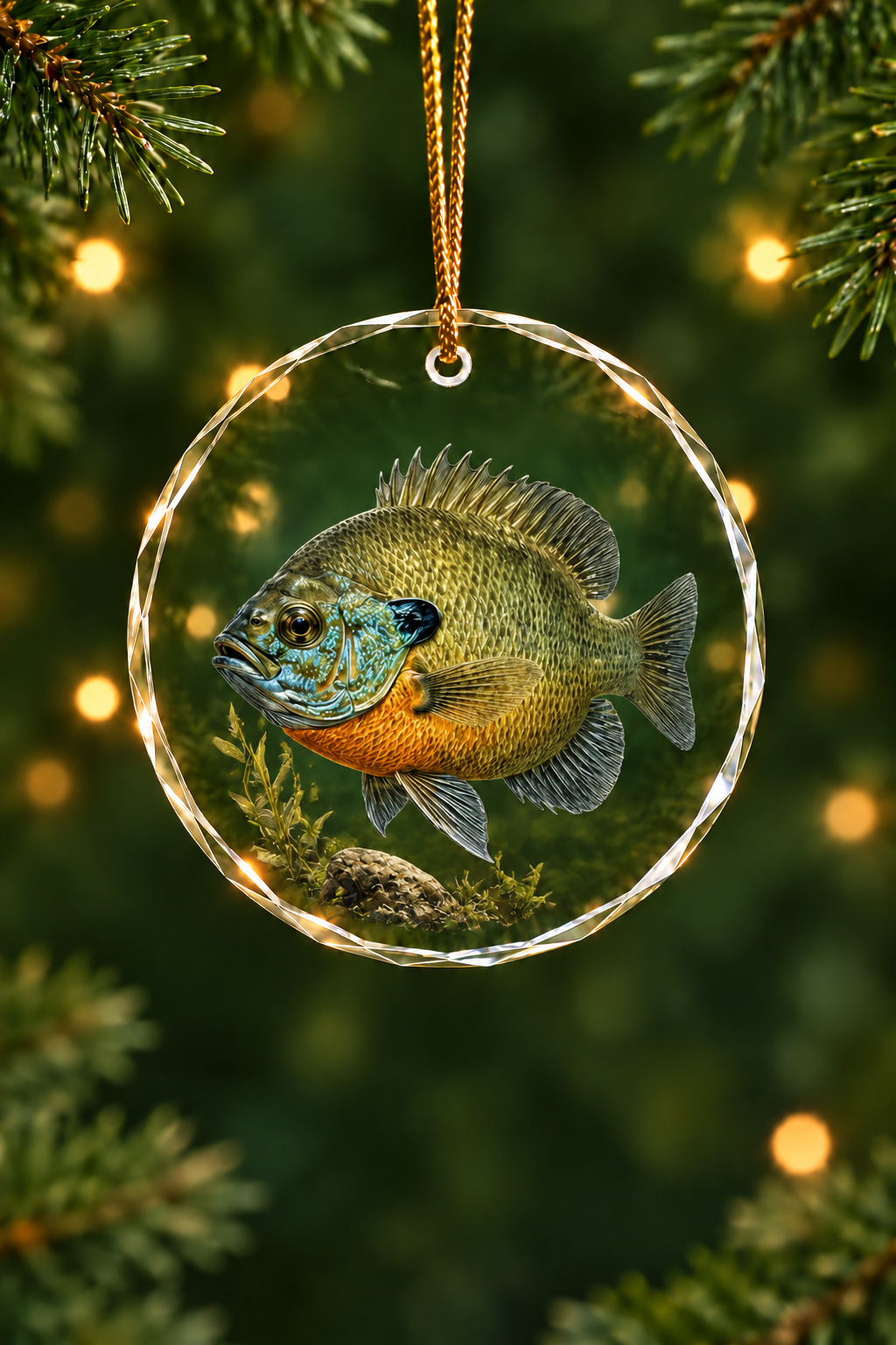 Sunlit Marsh Bluegill - Glass Ornament image 1