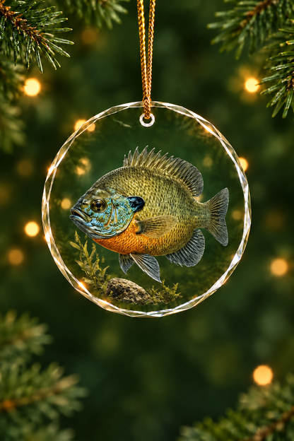 Sunlit Marsh Bluegill - Glass Ornament image 1