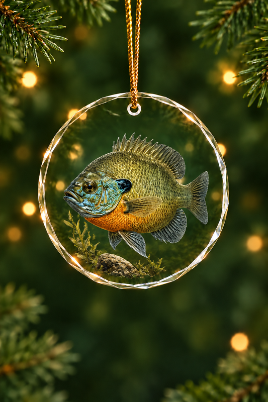Sunlit Marsh Bluegill - Glass Ornament image 1