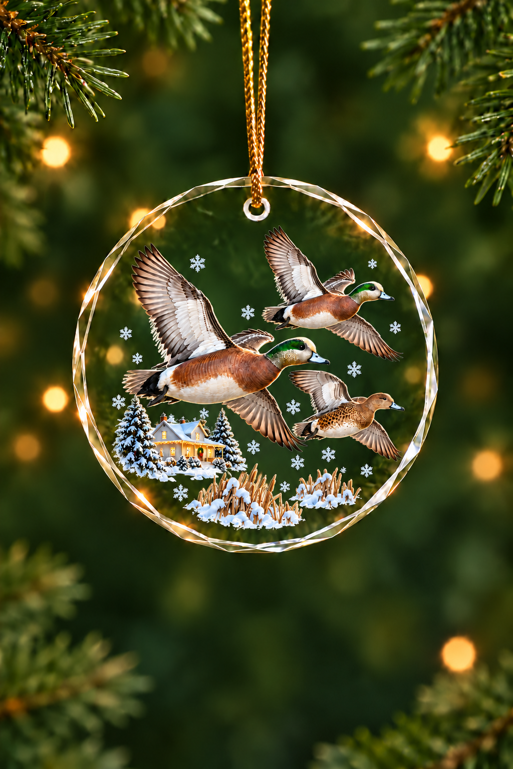 Farmhouse Lights Wigeon - Glass Ornament image 1