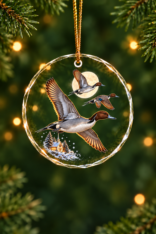 Snowy Chapel Pintail - Glass Ornament image 1