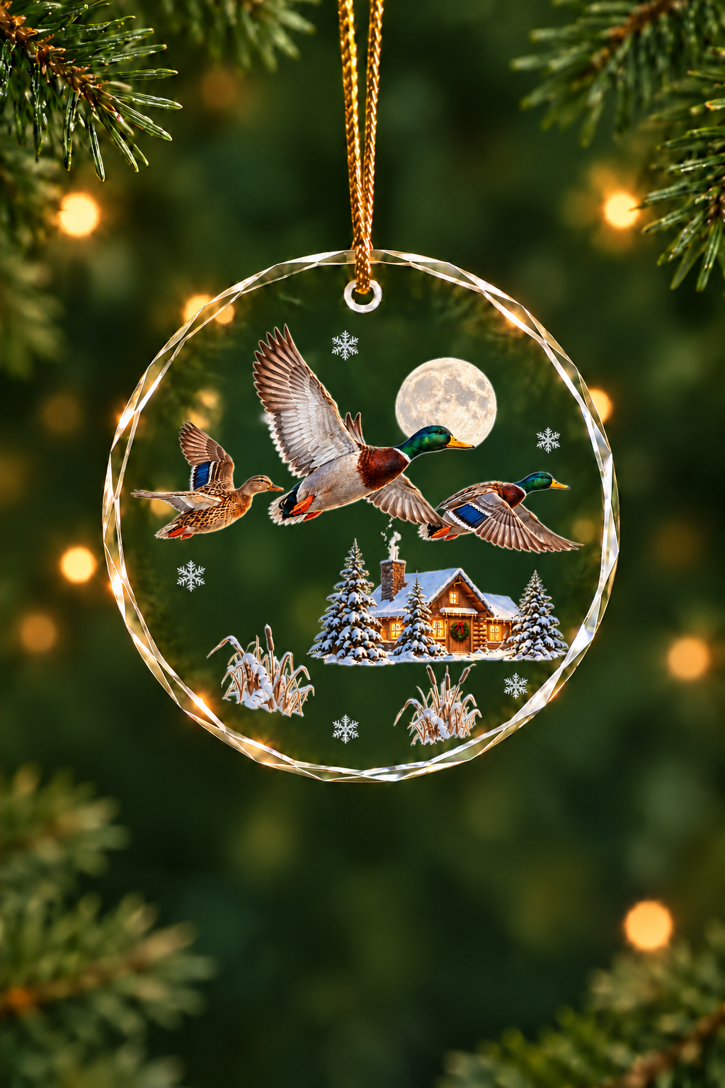 Chimney Smoke Mallard - Glass Ornament image 1