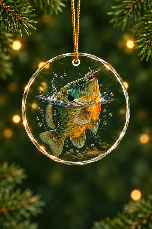 River Breach Pumpkinseed - Glass Ornament image 1