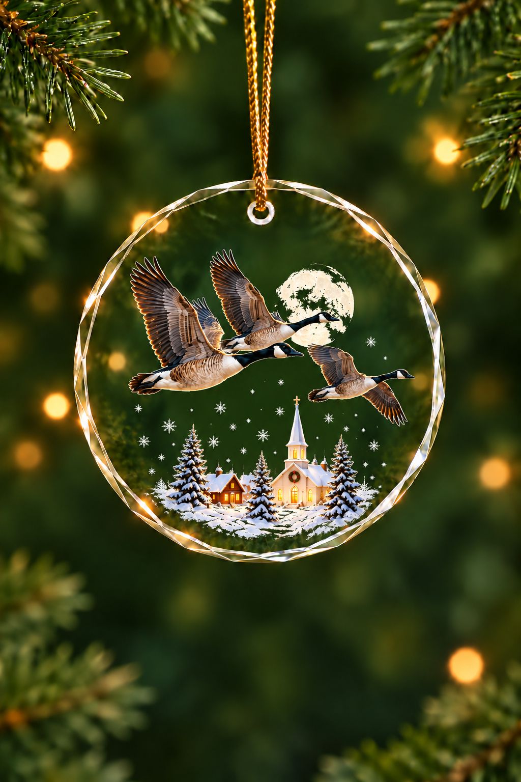 Steeple Lights Canada Goose - Glass Ornament image 1