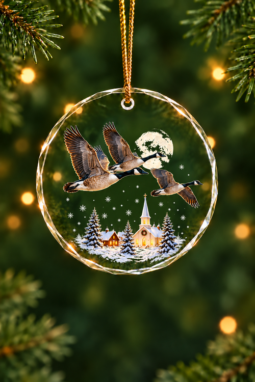 Steeple Lights Canada Goose - Glass Ornament image 1