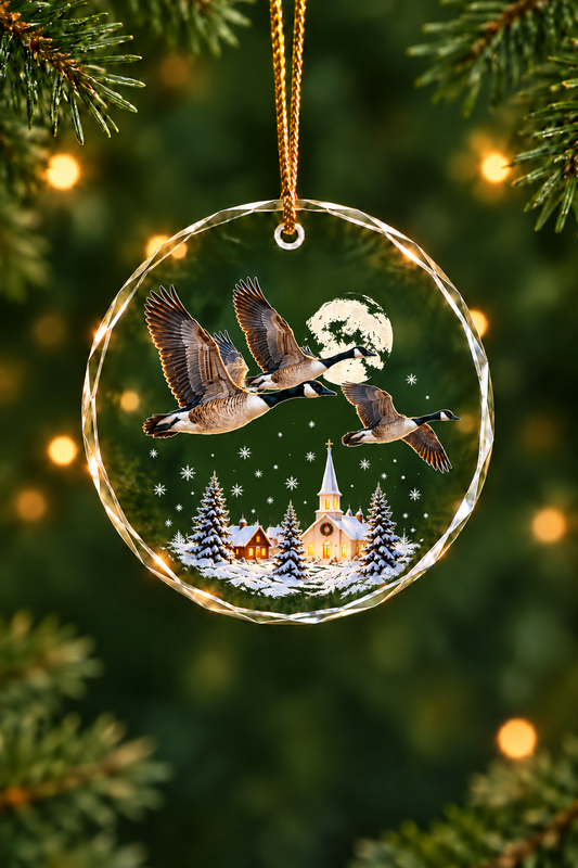 Steeple Lights Canada Goose - Glass Ornament image 1