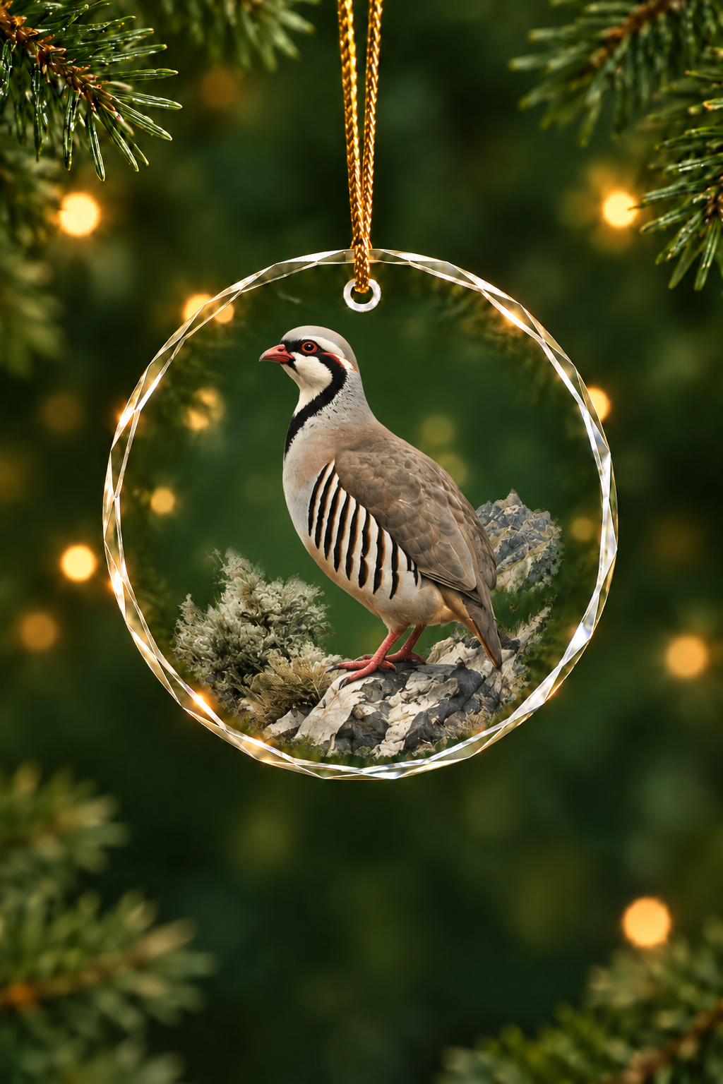 High Desert Ridge Chukar - Glass Ornament image 1