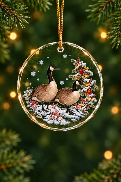 Decorated Pine Canada Goose - Glass Ornament image 1