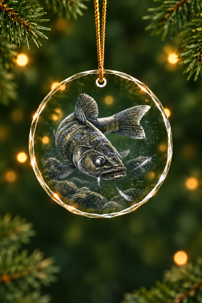 Dusk Chaser Walleye - Glass Ornament image 1